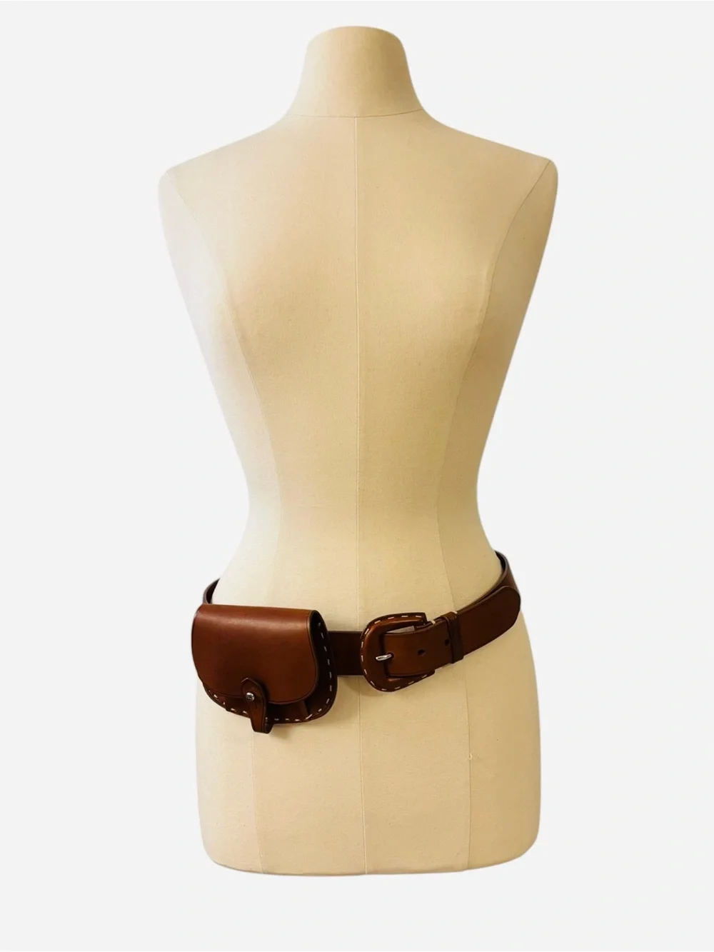 Ralph Lauren Rare Saddle Tan Italian Leather Belt & Removable Pouch M